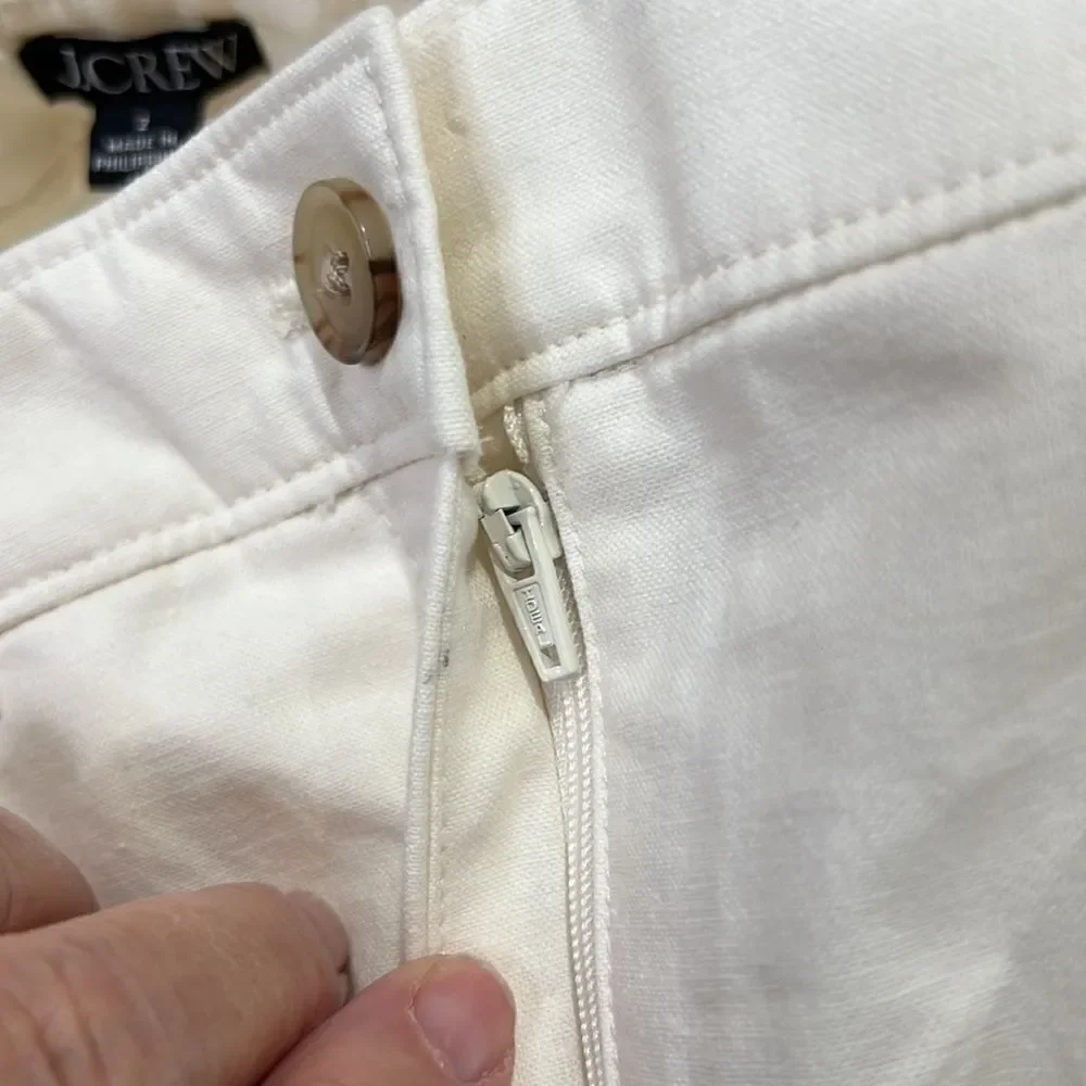 J. Crew Full-length wide-leg trouser in cotton blend Ivory NWT size 2